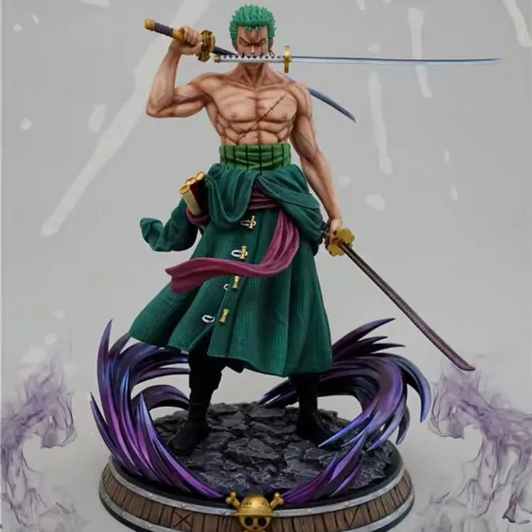 37cm Anime One Piece Figure Gk  Roronoa Zoro Double Head Oversized Mito stream Action Figure Statue Model  Anime Model Toys