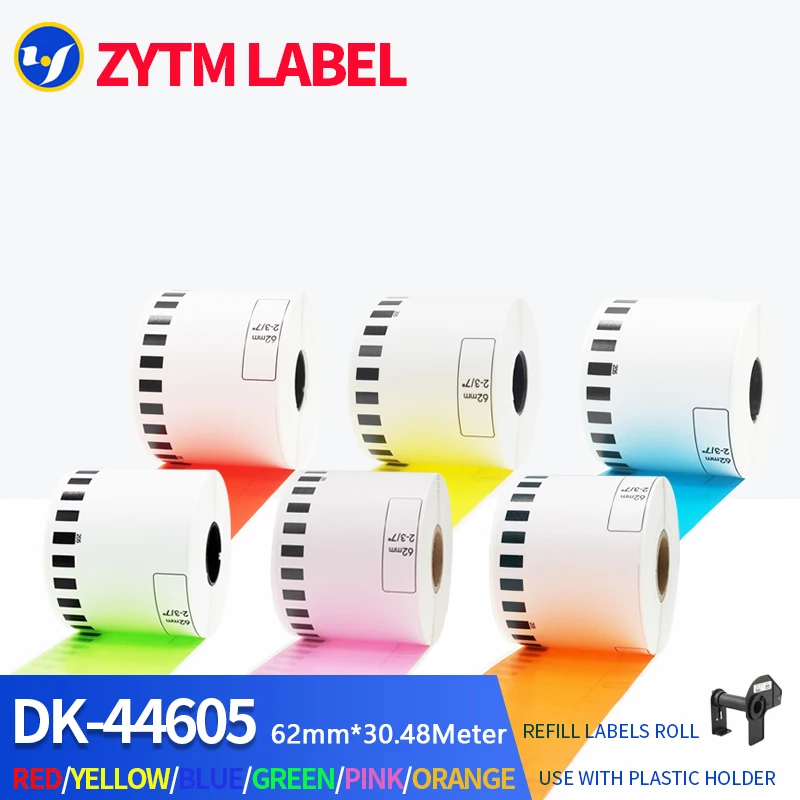 10 Rolls Brother Compatible DK-22205/DK-44605 Label 62mm*30.48M Continuous for Thermal Printer QL-700/QL-800/QL-1100/QL-1110NWB