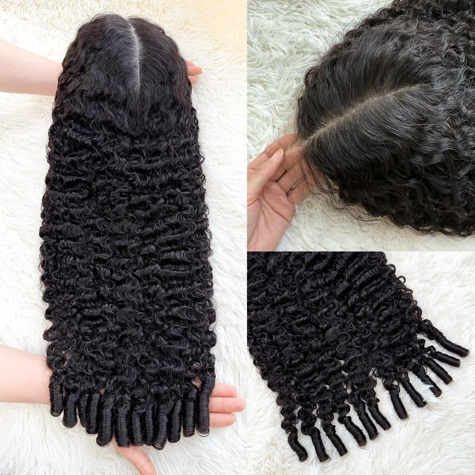 Peluca de pelo rizado birmano Wewave, onda profunda 1B, negro, 13x6 HD, peluca de cabello humano con encaje frontal, onda de agua, 250% de densidad, anudado blanqueado