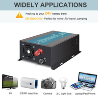 300W Solar Inverter 12V 220V Pure Sine Wave Inverter Car Inverter 24V 48V DC to 120V 220V AC Voltage Transformer Power Supply