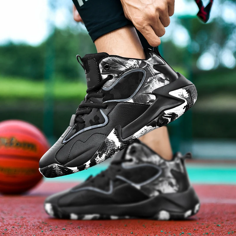 Brand Mens Non-slip Basketball Shoes Outdoor Breathable Comfortable Sports Shoes Young Boy Training Athletic Basketball Sneakers