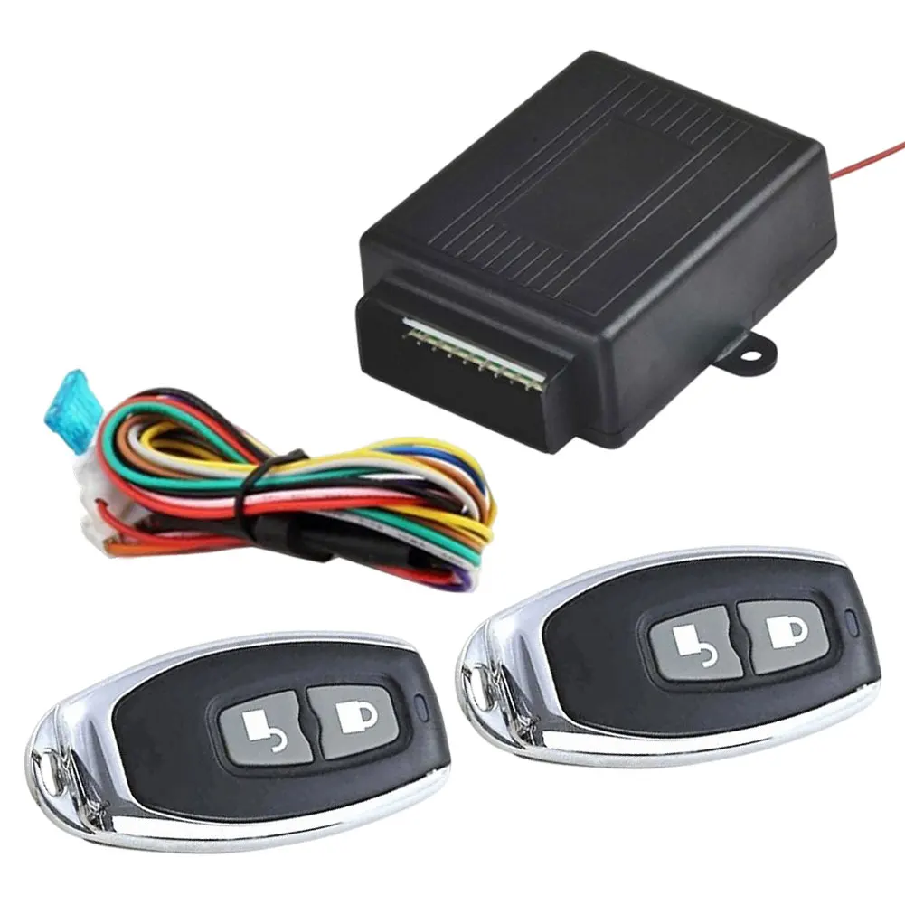 12V Auto Locking Security Keyless Entry Kit 2 Button Remote Control Car Central Locking System Remote Trunk Release