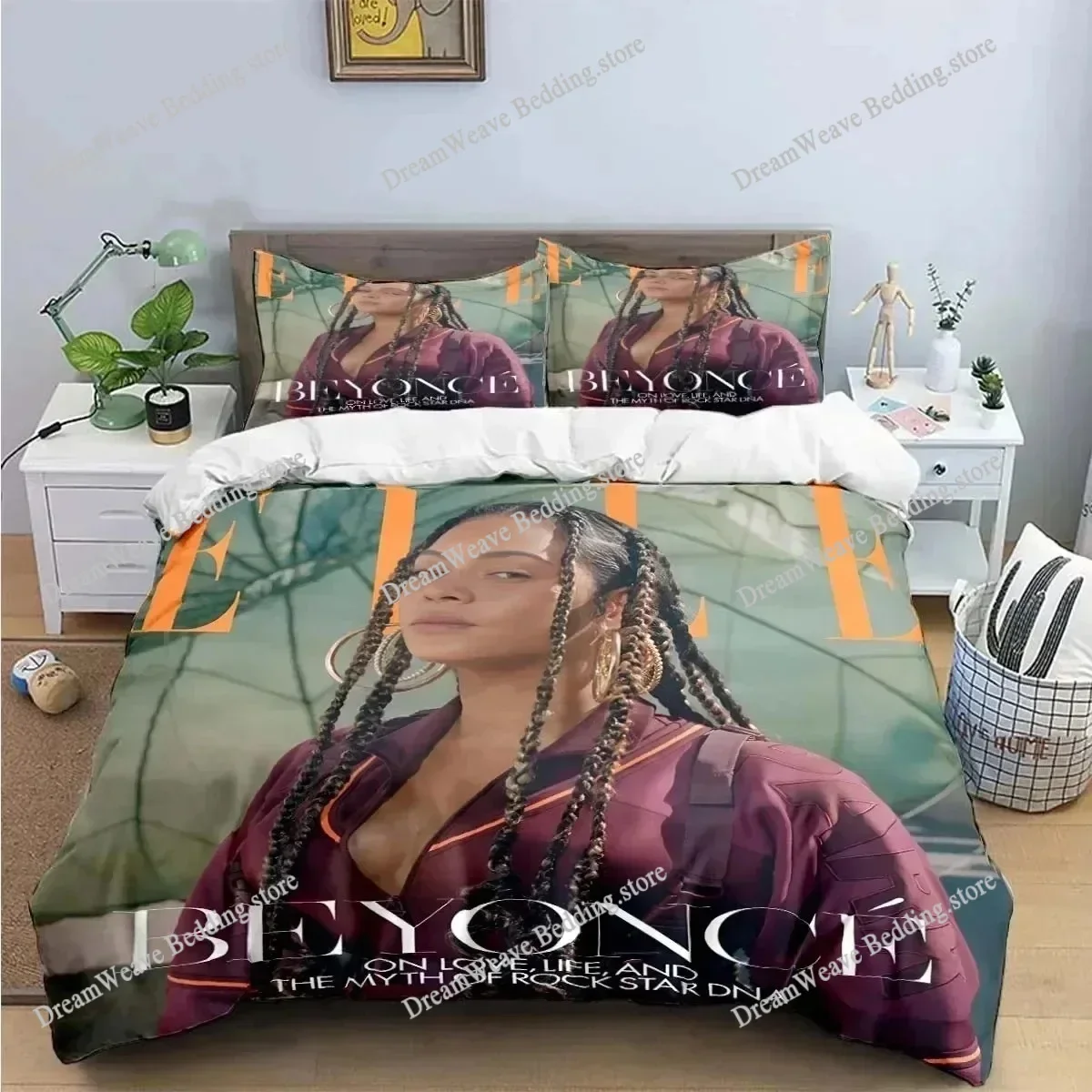 3D Print Pop Female Singer B-Beyonce Bedding Set Duvet Cover Bed Set Quilt Cover Pillowcase Comforter King Queen Size Boys Adult