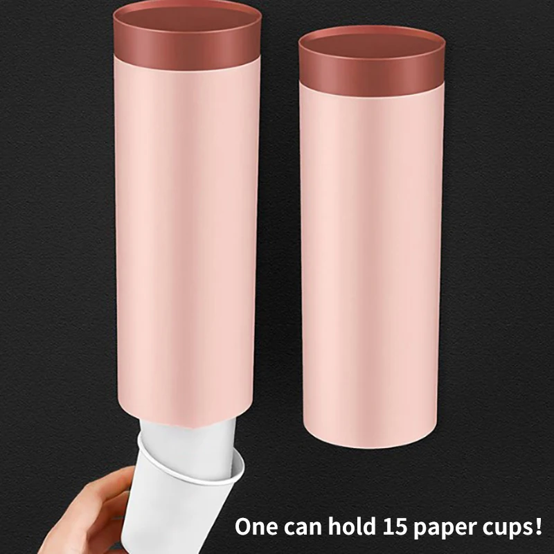 Simple Style Wall-mounted Disposable Cup Holder Fits Cups Pull Type High Capacity Plastic For Bedroom Kitchen Bathroom