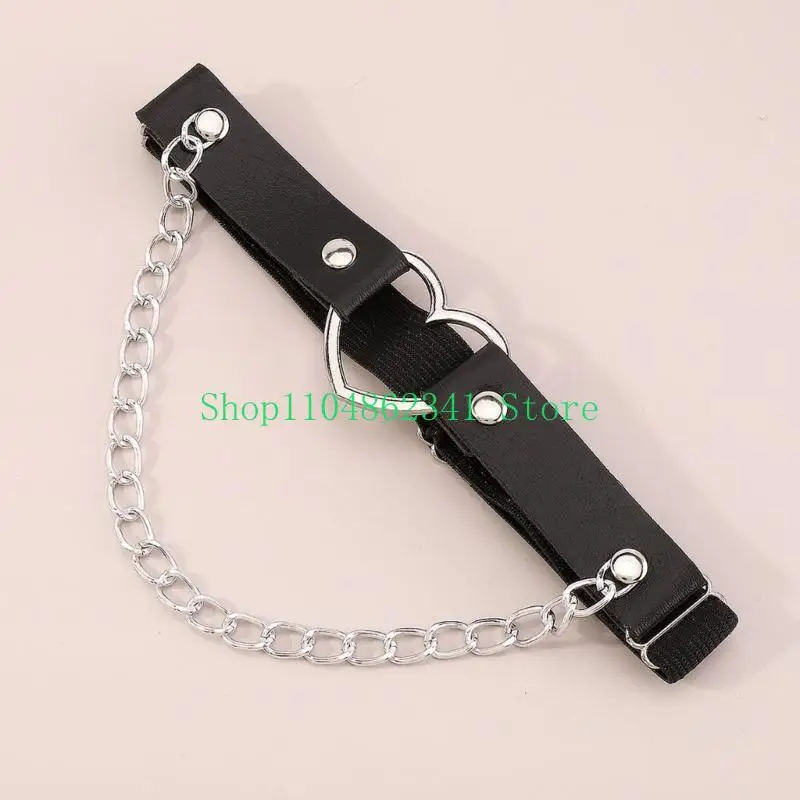 5ASD Modern Hollowed Heart Pu с цепочкой с цепочкой кисточки с цепочкой пояс для различных размеров ноги и ночного