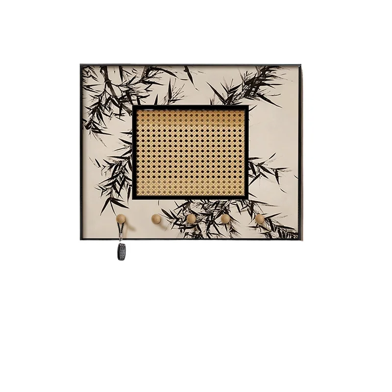 Vintage Rattan-Woven Electrical Box Wall Art Decorative Power Switch Panel Cover with Hooks Transform Old Utility  Home Decor