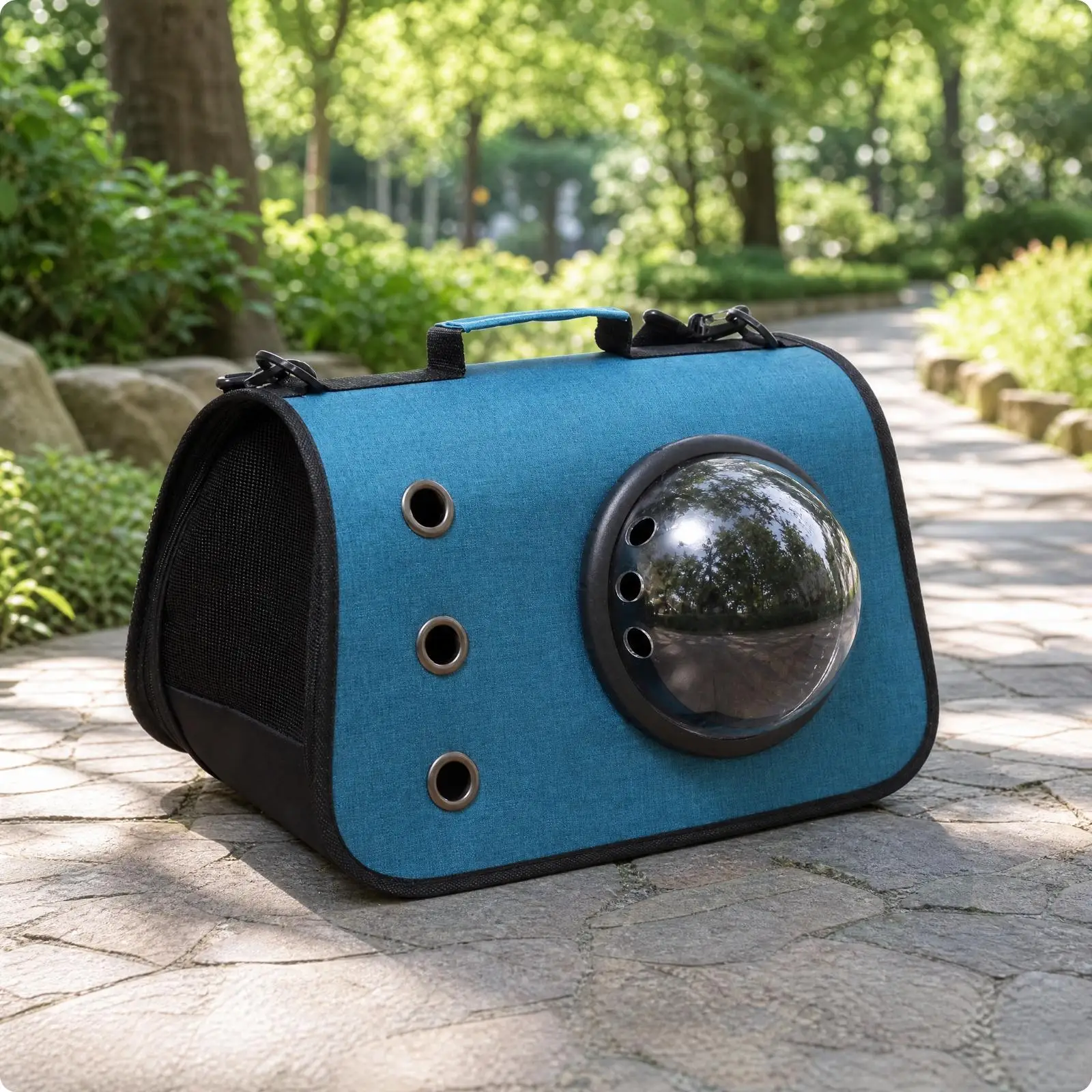 Cat Carrier Bag Portable for Small Dogs Linen Pet Travel Crate with Privacy Flap and Mesh Ends