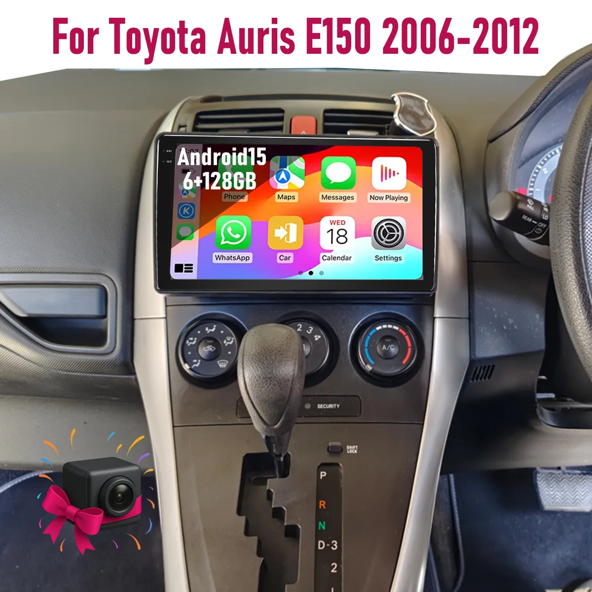 

9“ Apple CarPlay Android auto 6-128GB (8CORE) For Toyota Auris（Corolla）2006-2012 QLED Android Head Unit GPS Navigation Radio