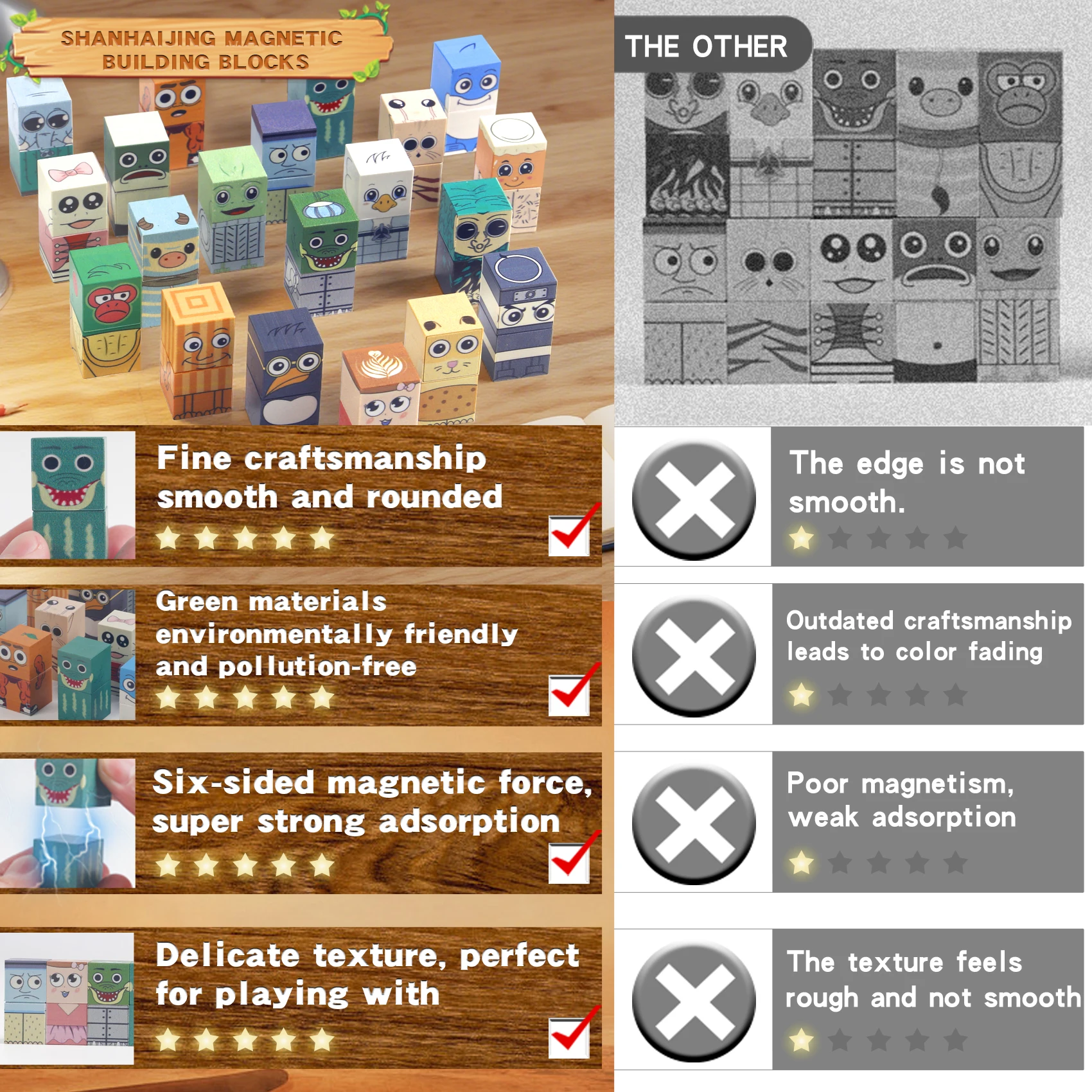 ตุ๊กตาแม่เหล็กชานไห่จิง บล็อกแม่เหล็กต่อร่าง ของเล่นเด็ก STEM ของเล่นแม่เหล็กเสริมพัฒนาการ ของขวัญวันเกิด Tungtungsahur