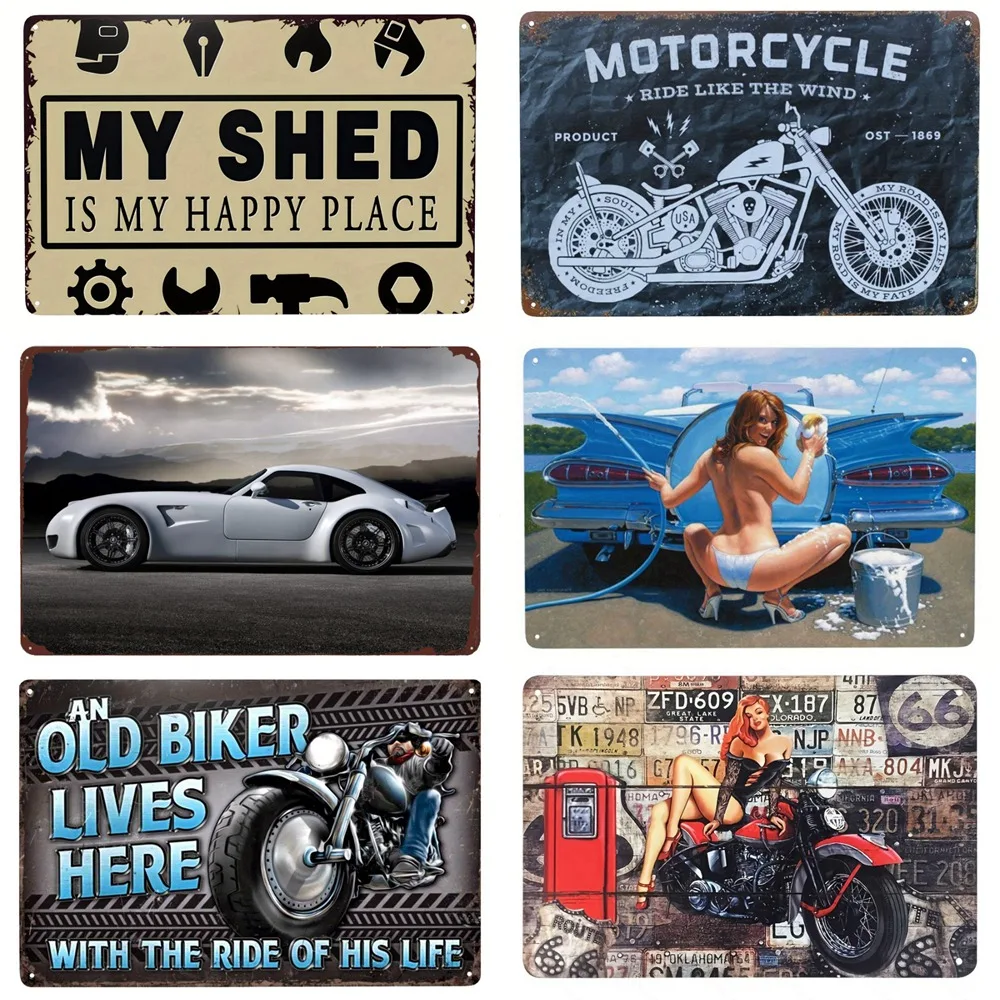 Old Bikers Plaque Hod Rod Vintage Metal Tin Signs Home Bar Garage Motorcycle Decor Car Racing Wall Art Poster Keep Riding Sign