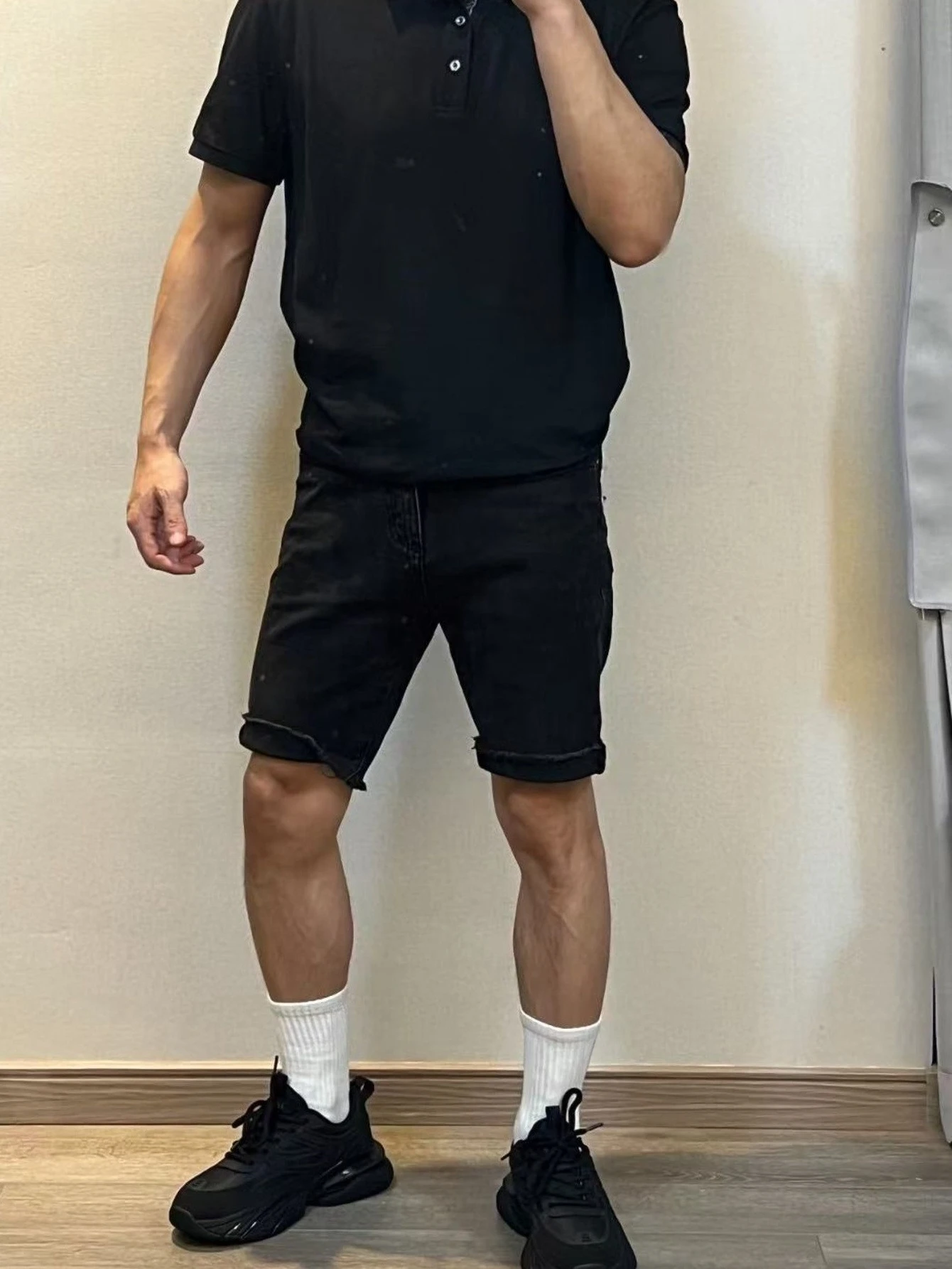 

Джинсы в стиле хип-хоп, унисекс, черные, узкие джинсовые шорты, ретро Y2K, оригинальный дизайн, без аксессуаров и ремней.