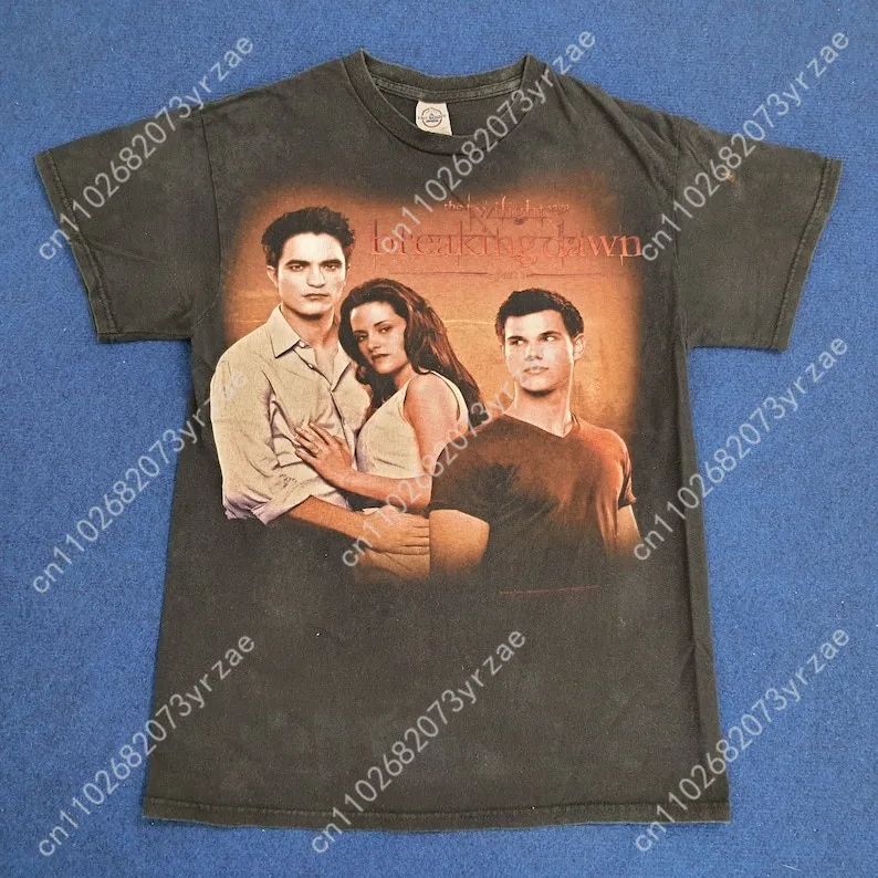 

Футболка The Twilight Retro Wash для мужчин и женщин, высококачественная винтажная футболка из хлопка с короткими рукавами, модная футболка, мягкие дышащие топы