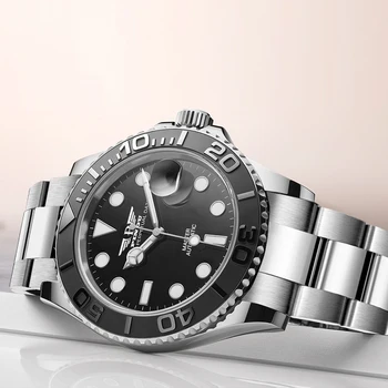 Reloj Hombre Pindu DESIGN 남성용 기계식 손목시계, 워터 고스트 요트, 럭셔리 세라믹 자동 시계, 40mm