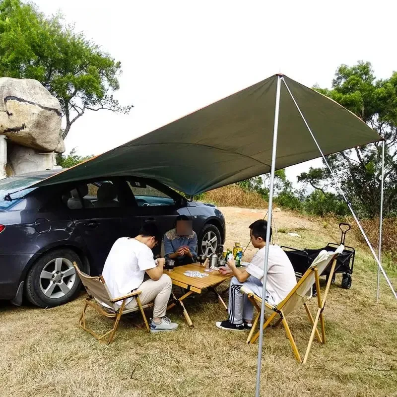 

SUV, Car Side Awning ,Waterproof Tarp with Pole, Ropes, Pegs and Suction Cup Anchor, Outdoor Camping Car Tent Car Tarp Shade