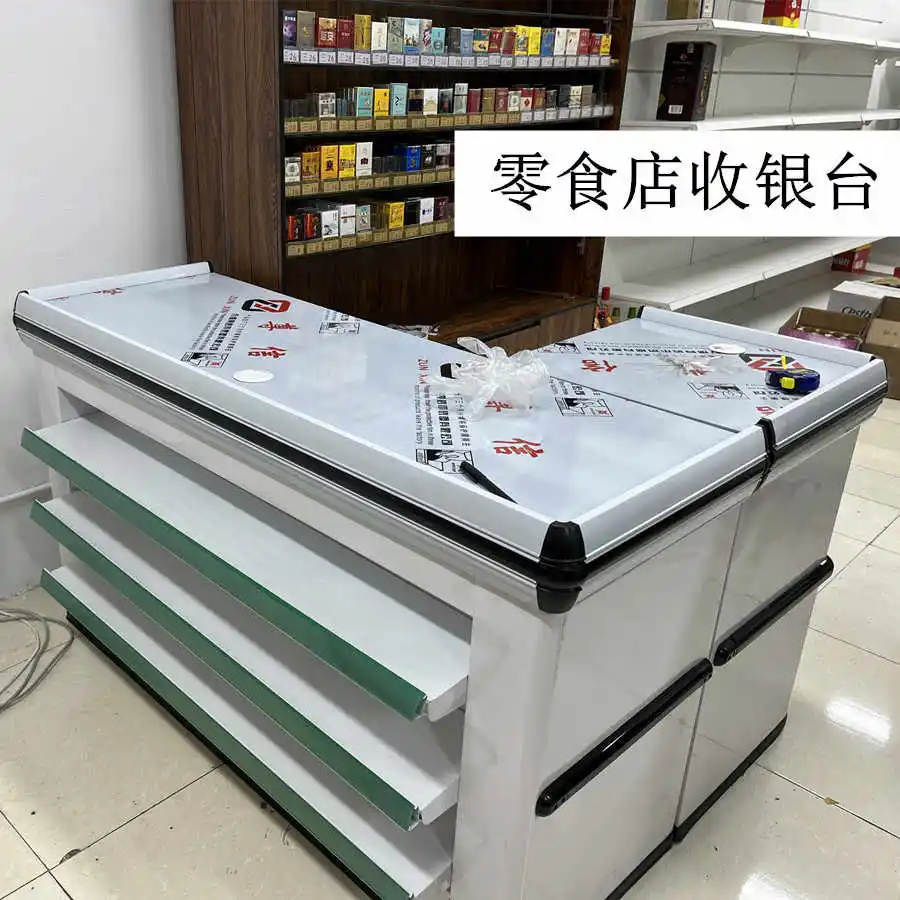 Snack shop cashier chewing gum front shelf corner maternal and infant branch stainless steel collection counter