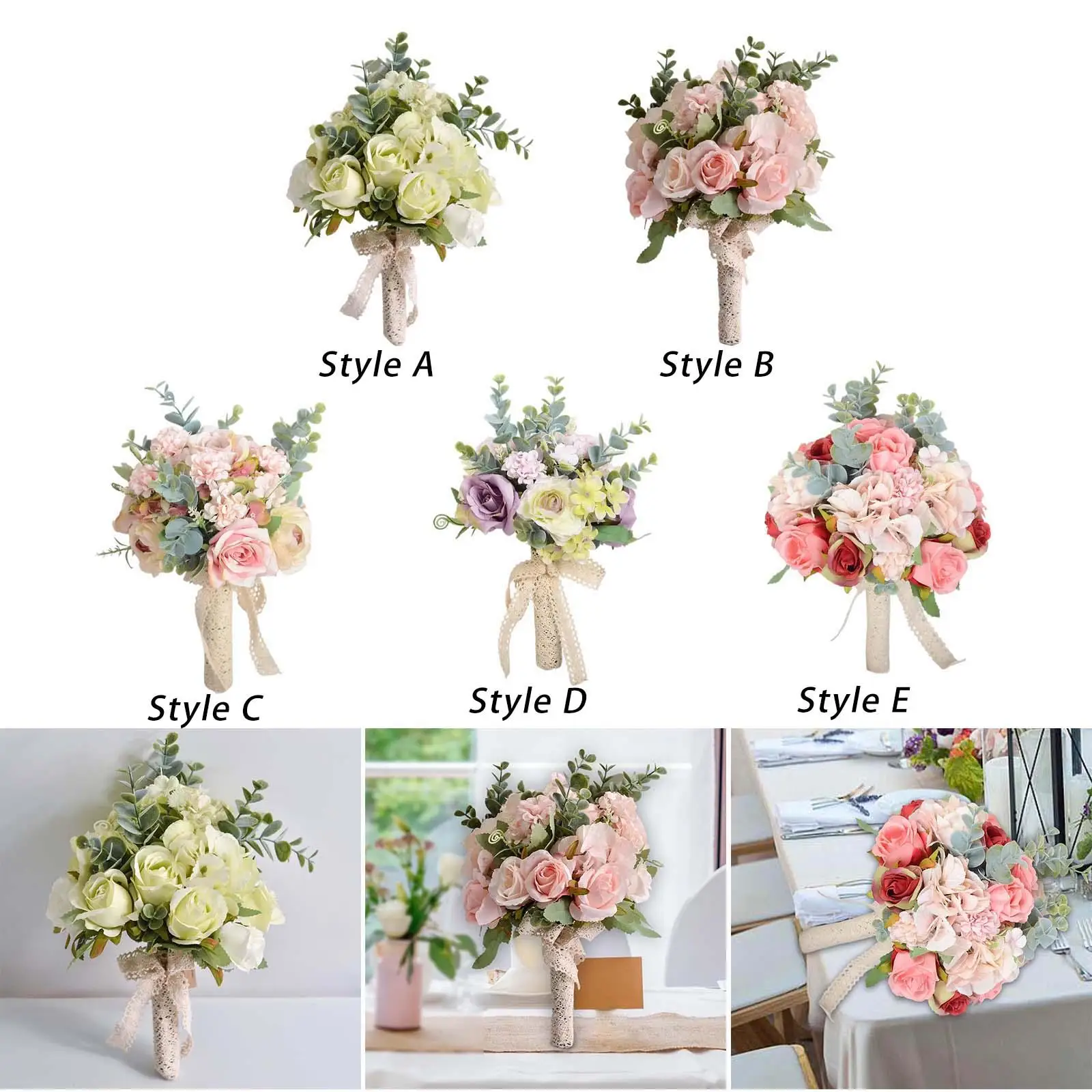 Wedding Bouquet for Bride Tossing Bouquet Table Centerpiece Handmade Bridal Hand Flower Wedding Bridal Bouquet Decorations