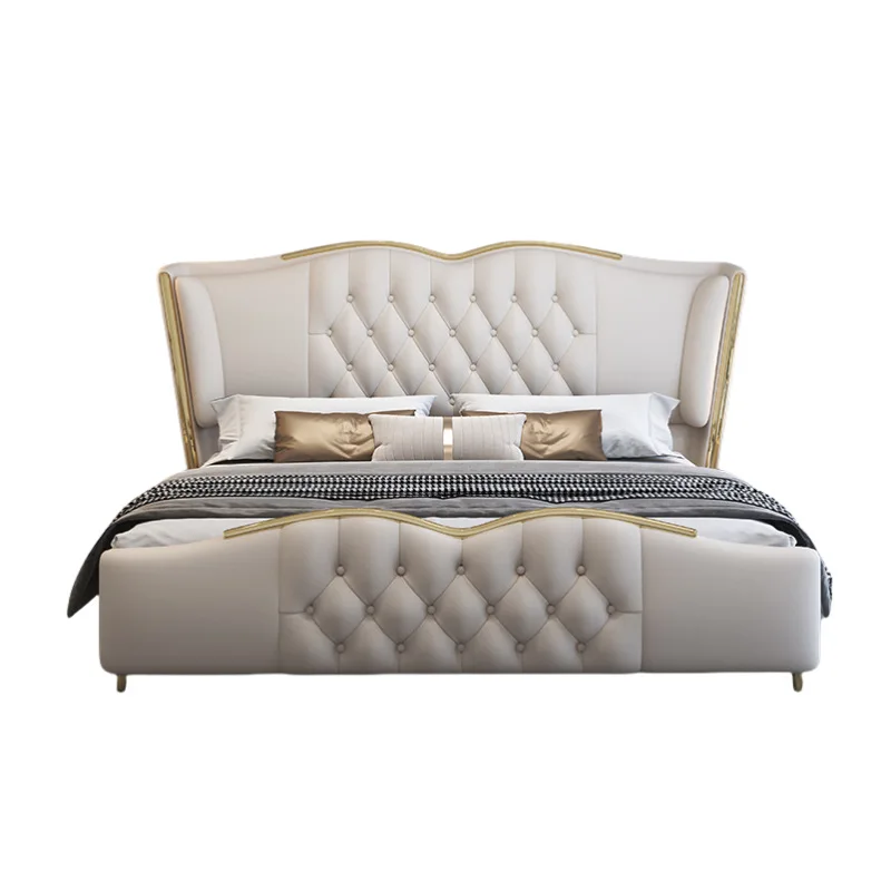 

Master bedroom, double bed, household, high end soft bag leather bed