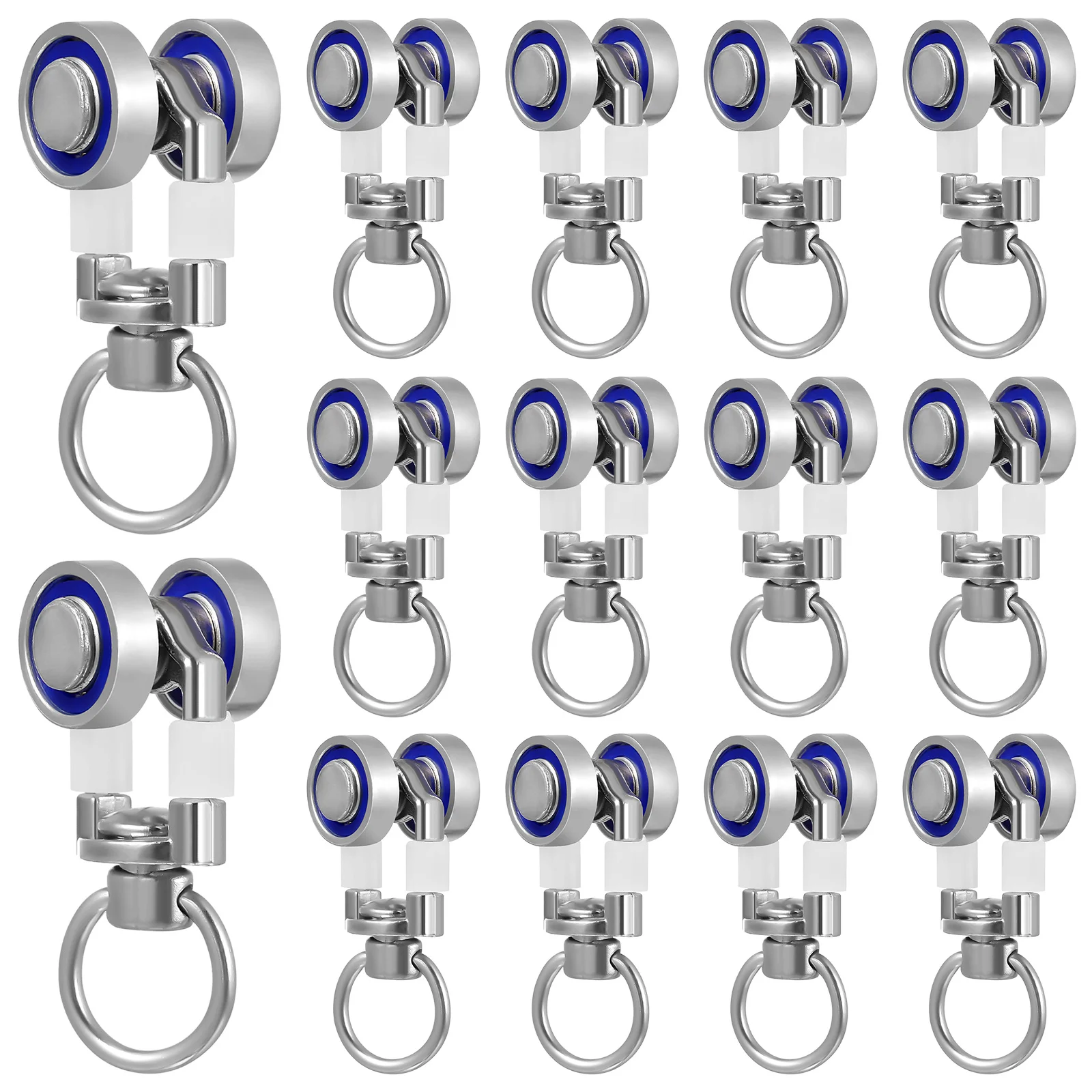 30 stuks gordijnrailrollen metalen schuifwiel zweefvliegtuigen voor plafond rail douchebaansystemen zwaar uitgevoerd glad stil