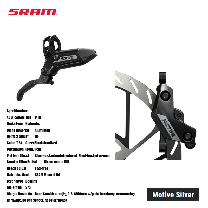 

НОВАЯ модель SRAM Motive Silver Гидравлический тормоз Алюминиевое лезвие Глянцевый черный Анодированный комплект коктейлей AXS