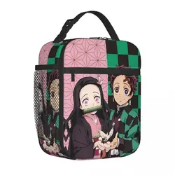 Demon Slayer Anime Nezuko Tanjiro Insulated Lunch Bags High Capacity Meal Container Thermal Bag Lunch Box Tote Office Outdoor