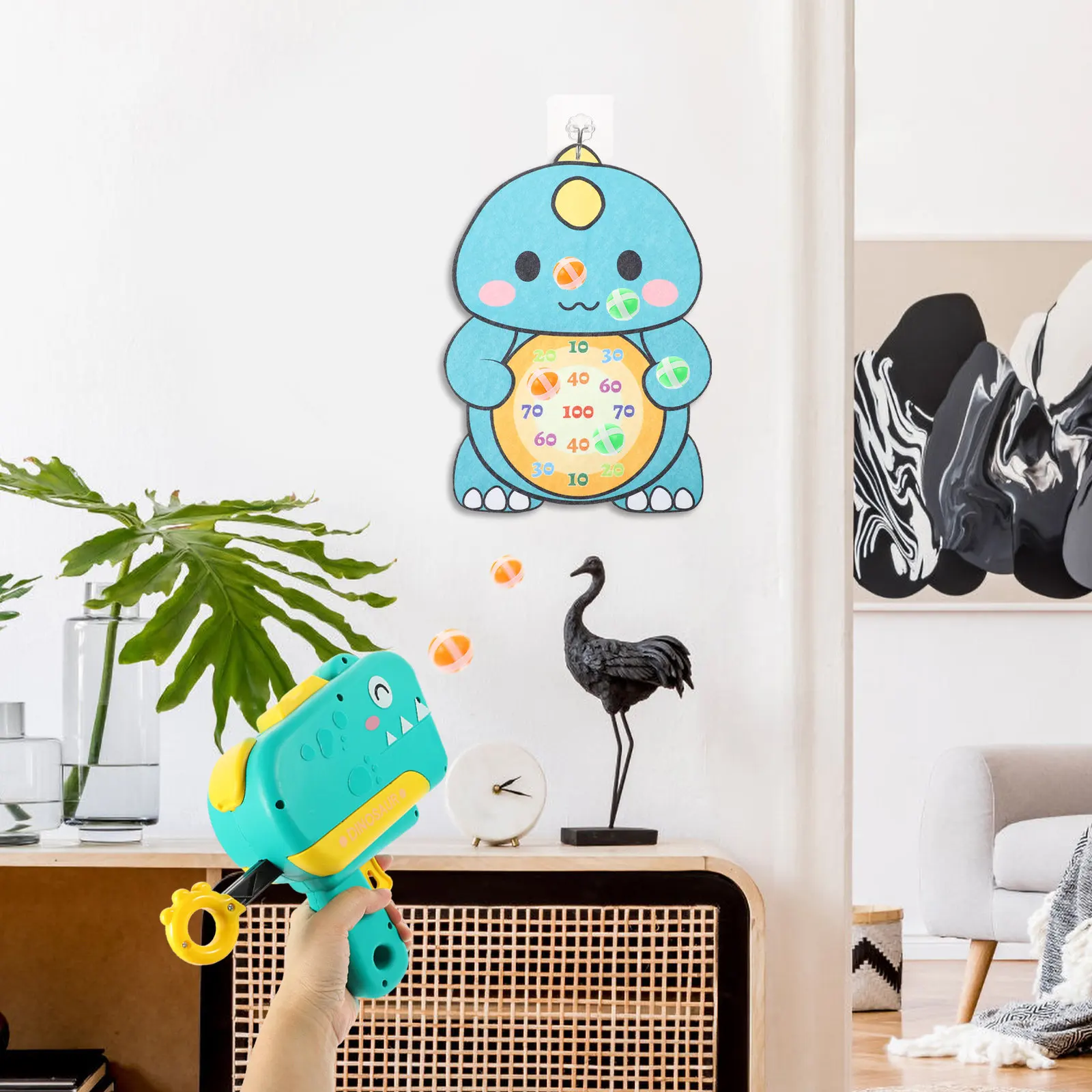 

1 комплект липких шариков в форме динозавра, детская уличная игра, безопасный многофункциональный игровой набор для детей, подарок на день рождения, липкие шарики для доски