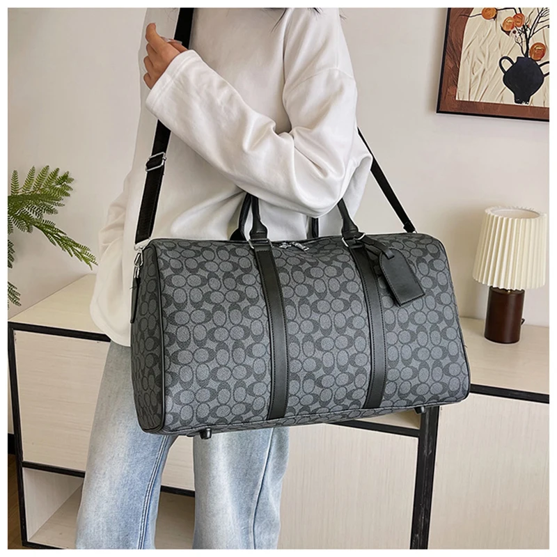 Bolso de viaje de cuero PU para hombre y mujer, bolsa de hombro informal para deportes, gimnasio, Fitness y negocios, ideal para el fin de semana