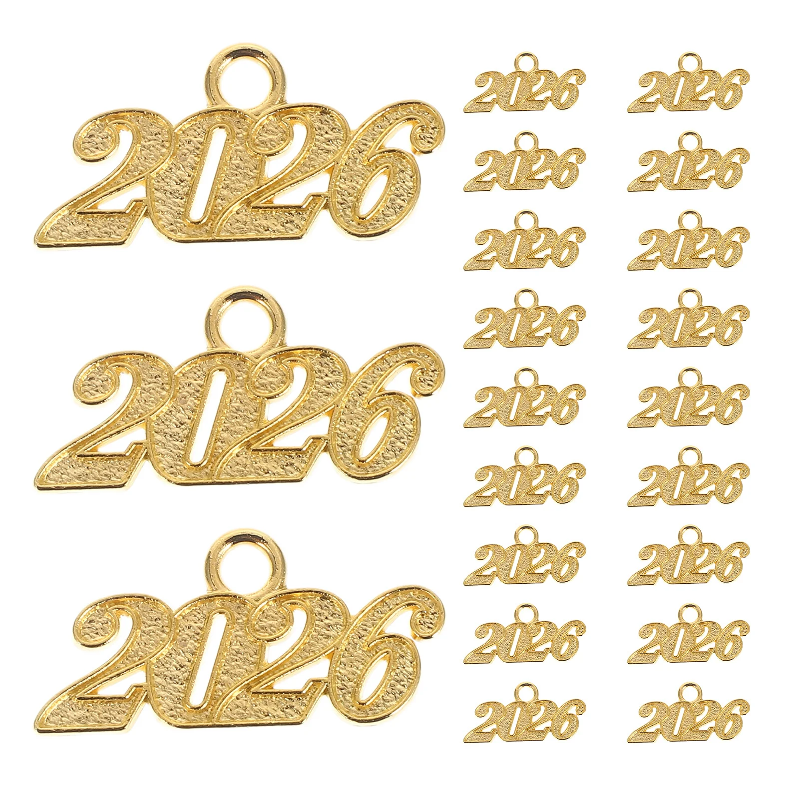 

100Pcs 2026 Year Number Charms Graduation Tassel Cap Pendants Jewelry Craft Accessories Keychain Bracelets DIY Projects