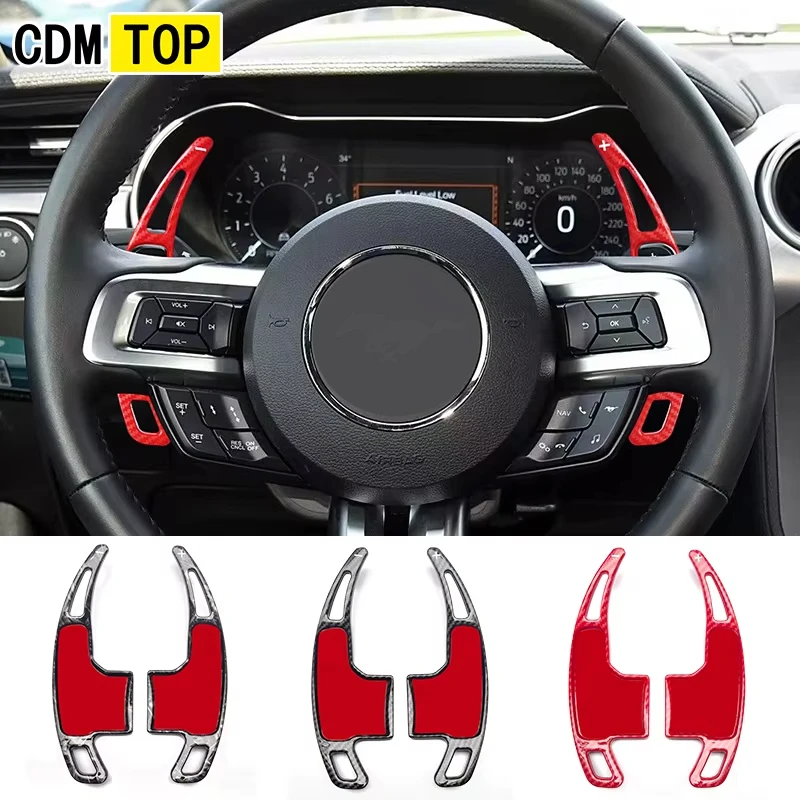

For Ford Mustang 2015 2016 2017 2018 2019 2020 2021 2022 carbon fiber Steering Wheel Shift Paddles Extension Shifters Gear kit