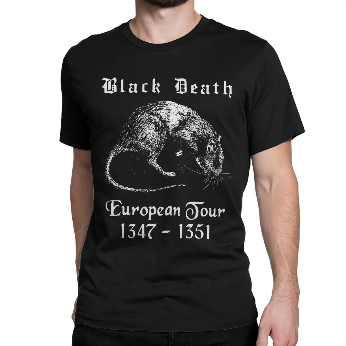 Camiseta masculina feminina preto morte europeia tour 1347-1351 vintage puro algodão camisetas de manga curta t camisa crewneck topos presente de aniversário