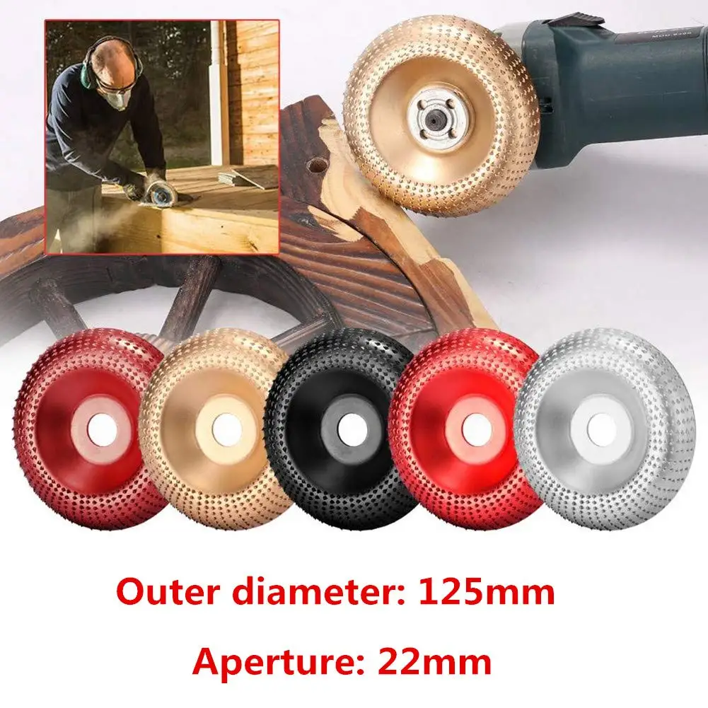 22mm Bore Wood Carving disc Grinder Wheel disc 5 inch Woodworking Shaping Sanding Tool Woodworking Angle Grinder Attachment