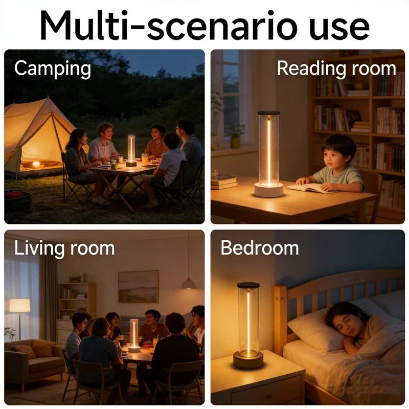 Dreistufig dimmbare, magnetische Ambientebeleuchtung, Nachttischlampe mit Ladefunktion, kreative USB-Schreibtischlampe für Schlafzimmer und als Begleiter im Schlaf.