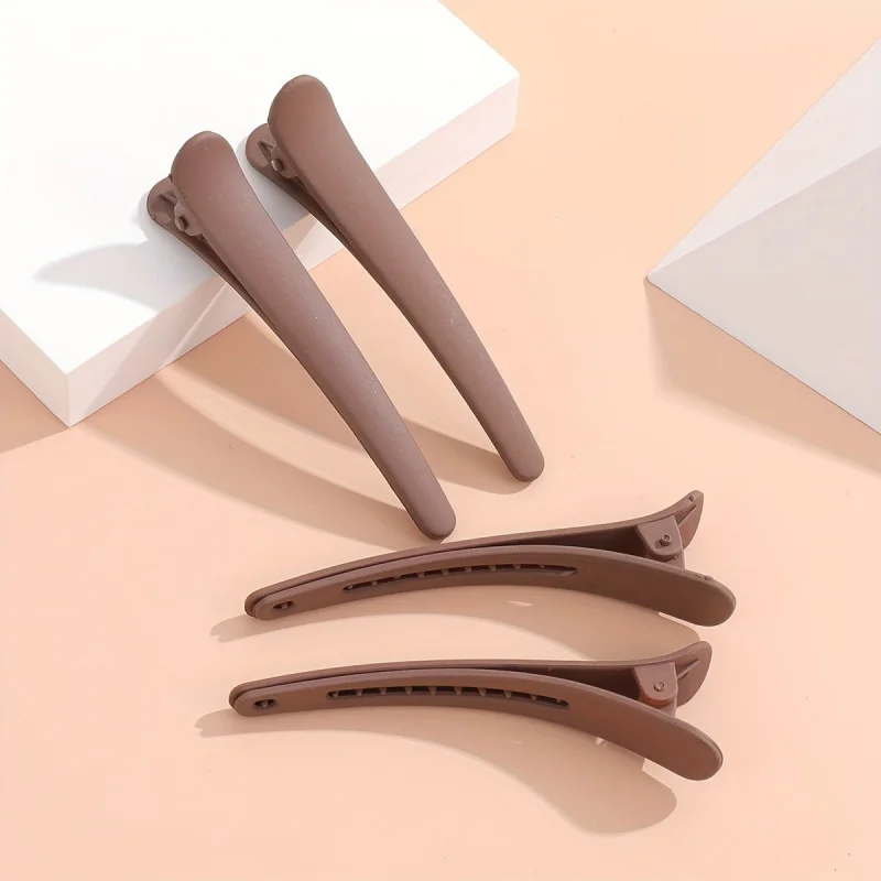 4pcs Plastic Unidirectional Hair Clips, Multi-Color Mixed Packaging, Beauty And Hairdressing Styling Accessories