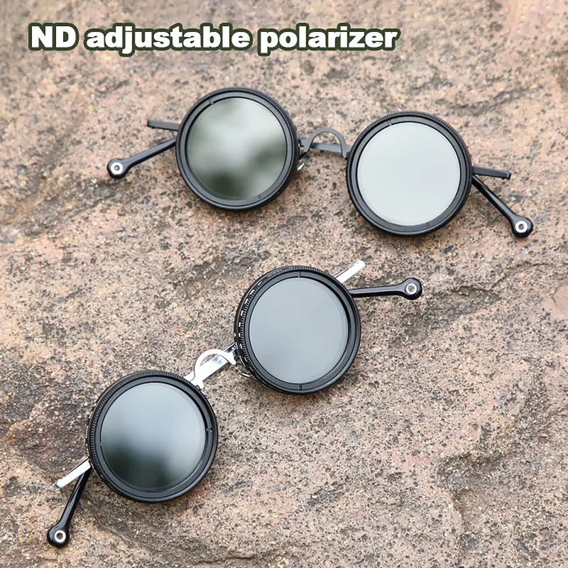 

Personality Niche Stone Glass Lens ND9 Adjustable Sunglasses Fishing Filter Glasses UV400 Outdoor Driving Polarized Sun Glasses