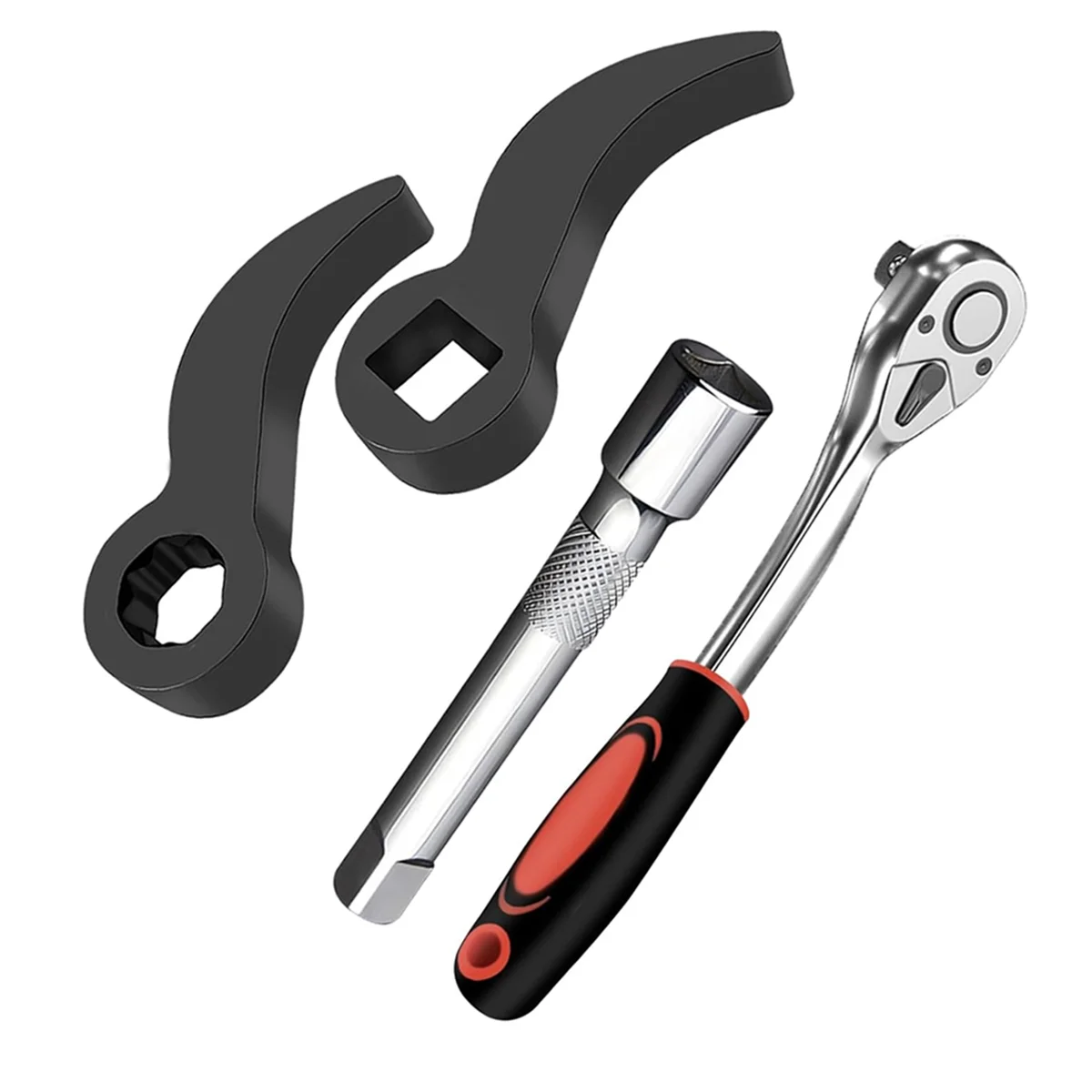 ABNJ 4Pcs Wrench Adaptor, 2Pcs Crowbar Adapter 1/2 Inch & Ratchet Wrench 1/2 Inch,Car Repairing Tools with Extension Bar - view 4
