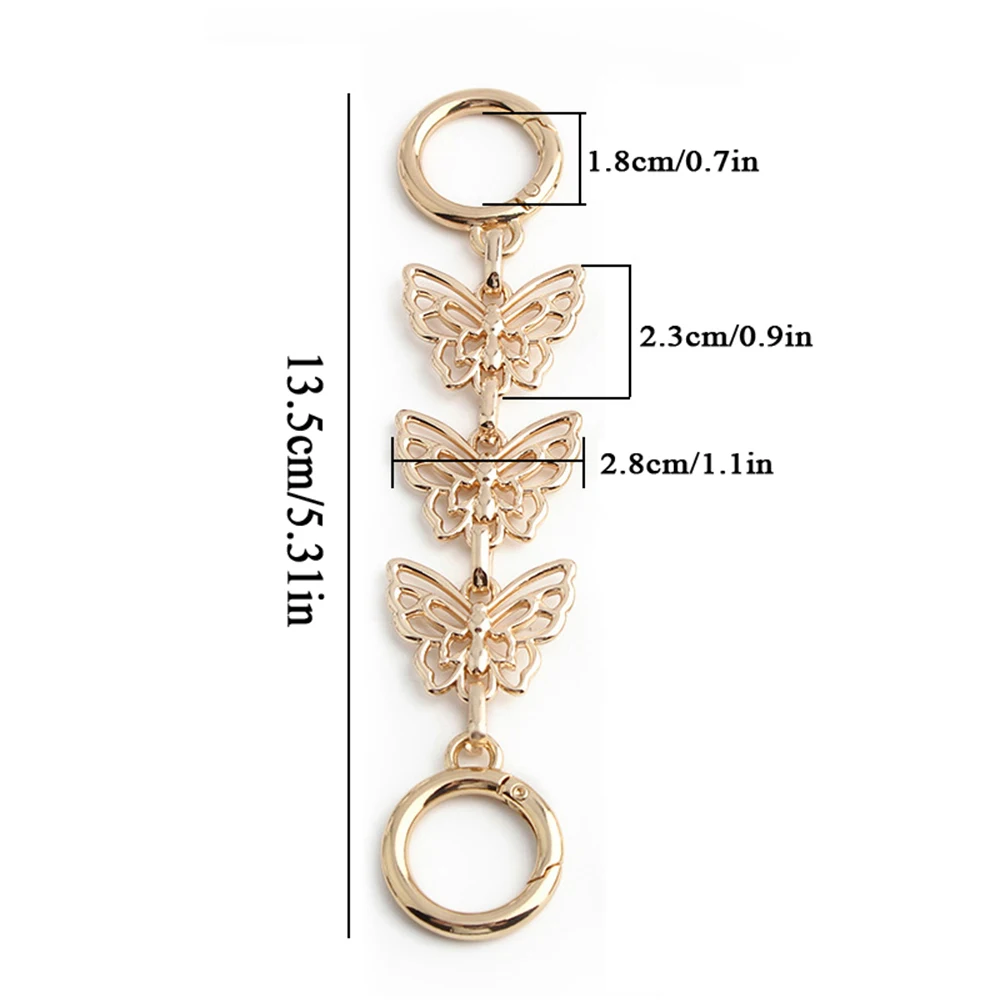 Bag Chain Strap Extender Butterfly Hanging Replacement Chain For Purse Clutch Handbag Bag Extension Chain Bag Accessories