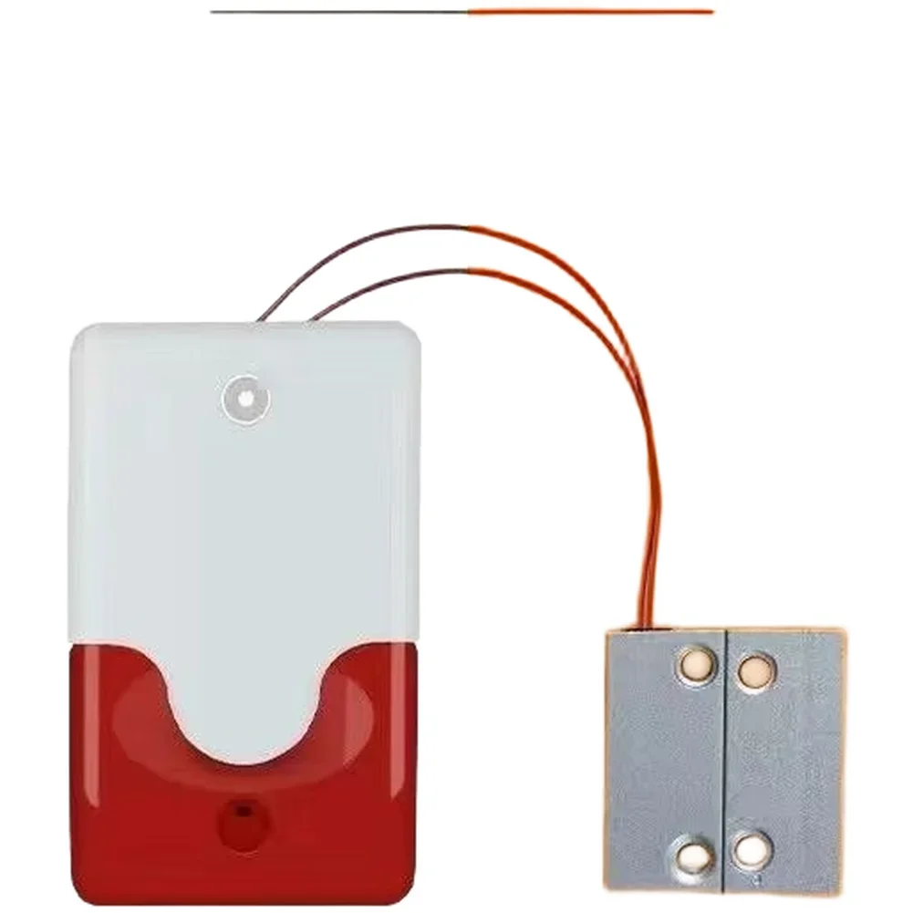 1pc Wired Door Magnetic Alarm With Sound And Light 100dB Sound Light Quick Response Siren For Home Office Fire Doors Safety
