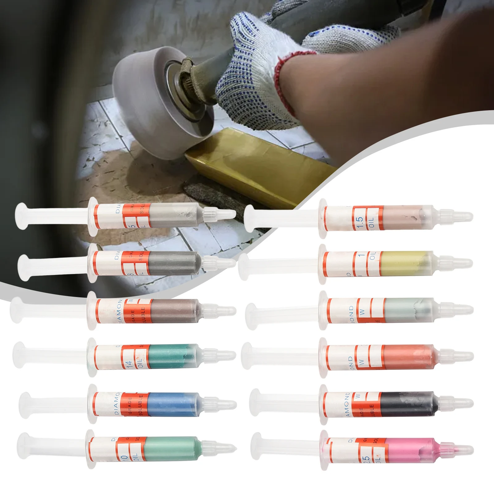 Pasta lucidante da 12 pezzi di alta qualità, grana 320 ~ 10000 W05 W40 per lucidatura fine e effetto specchio su accessori metallici