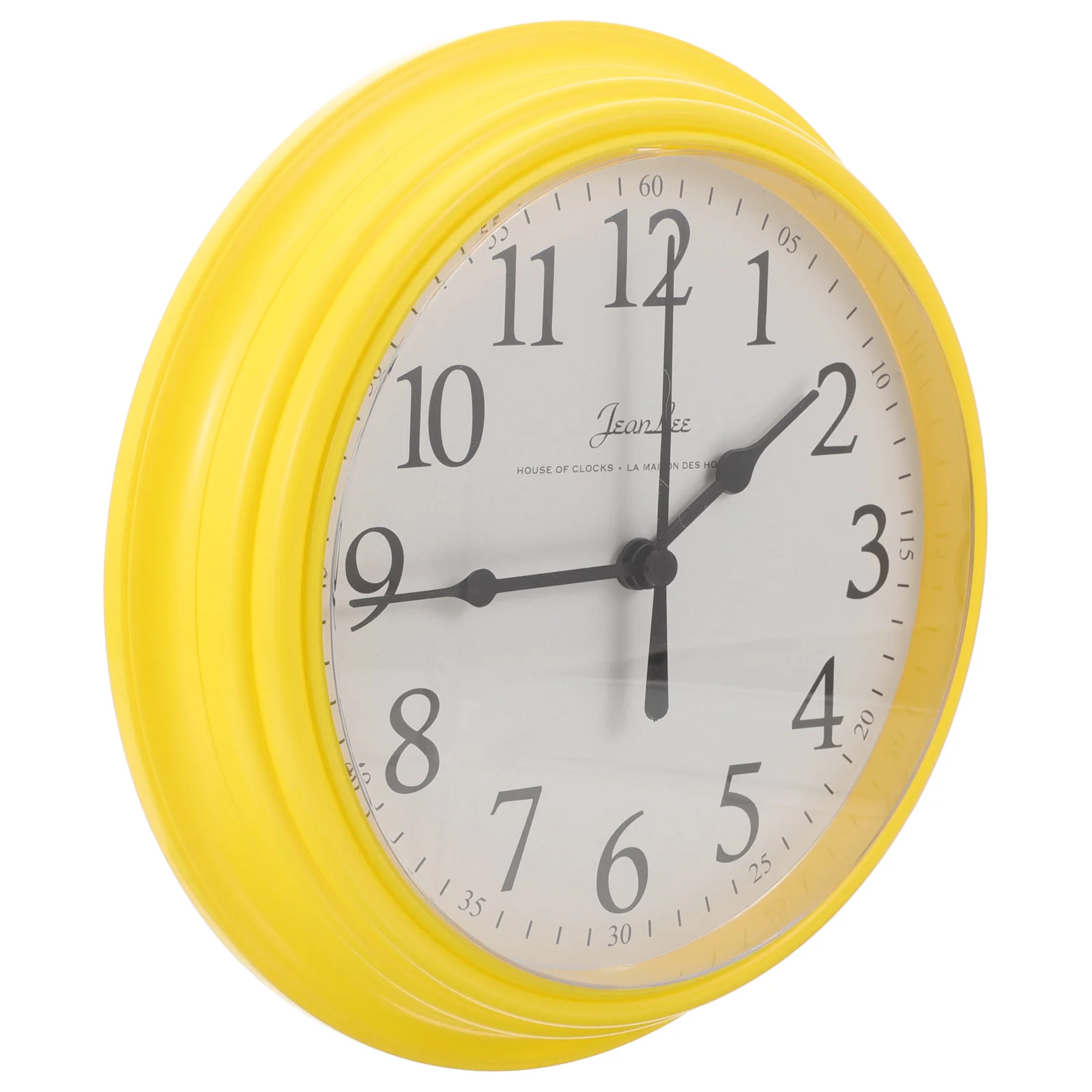 Clock Wall 9 Inch Office Vintage Decor Clocks Retro Plastic Yellow Operated