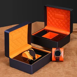 Caja de almacenamiento de reloj individual para hombres, estuche de viaje, accesorios de cuero PU, regalo portátil para relojes de pulsera y relojes inteligentes