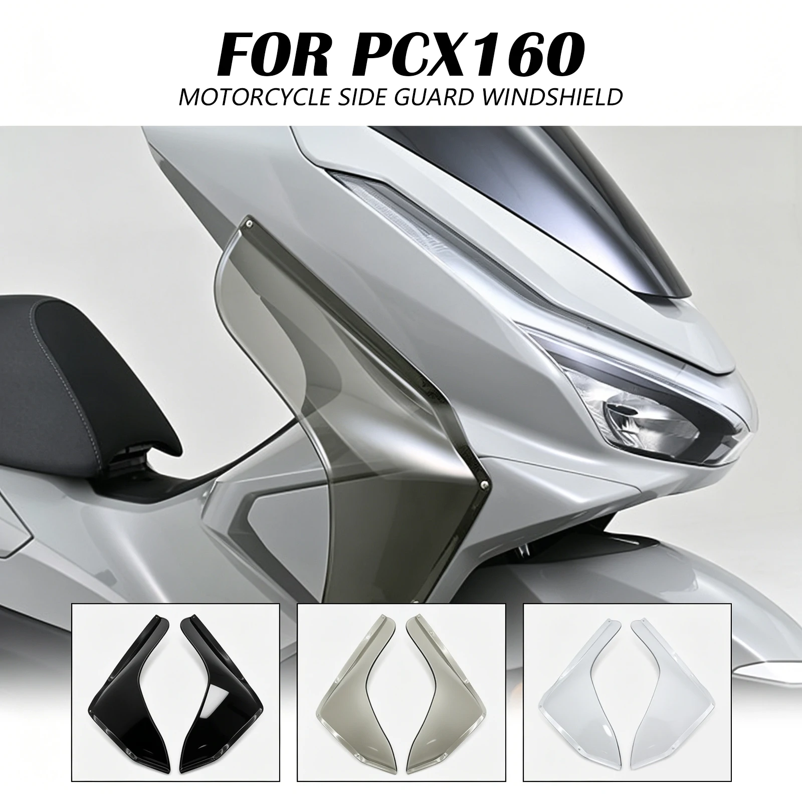 

Motorcycle Air Deflectors Side Windshield Side Wind Deflector Side Leg Fairing Decorate For Honda PCX160 2025 PCX 160 2025