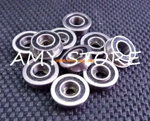 [10 PCS] F686-2RS (6x13x5 mm) Metal Flanged Rubber Sealed Ball Bearing (Black)