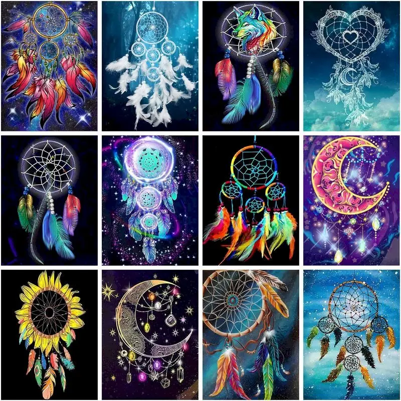 

GATYZTORY DIY Pictures By Number Dream Catcher Kits Drawing On Canvas Painting By Numbers HandPainted Paintings Home Decor