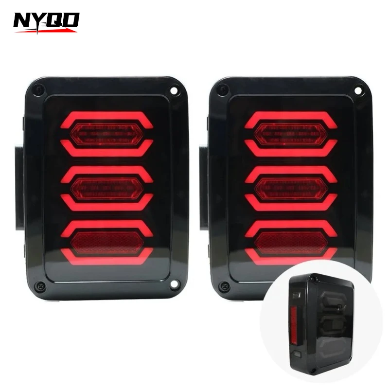Pair LED Taillight Rear Back Bumper Light Parking Back Up Reverse Brake Tail Light Lamp 2007~2016 for Jeep Wrangler JK