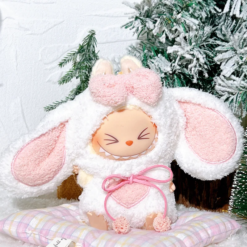 

17cm Doll Labubu Clothes Accessories Outfits Cute Clothes Stylish Set (NO Doll) Cute Big Eared Rabbit Suit
