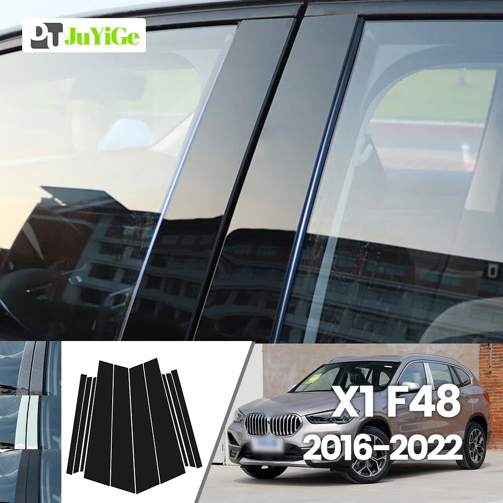 

For BMW X1 F48 2016-2022 2017 2018 2019 2020 2021 Bright Black Carbon Fibre Window Door B C Sticker