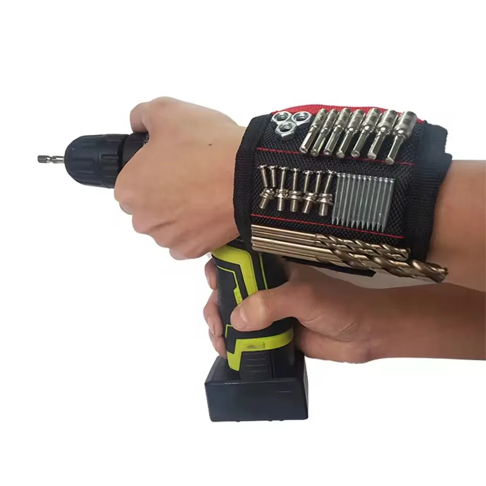 Gelang Magnetik Super Kuat 2 Bagian untuk Alat Pertukangan Listrik Multi-Fungsi Gelang Penjepit Paku Magnetik