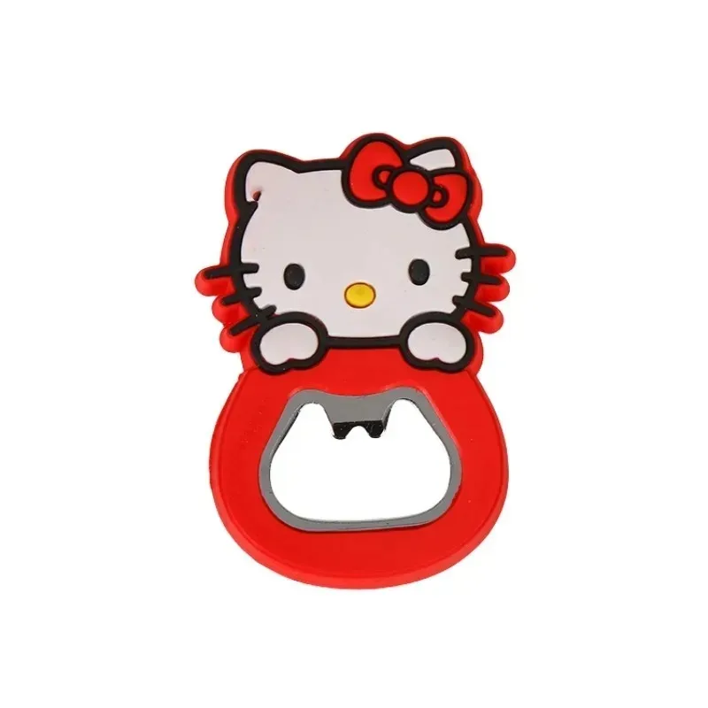 Hello Kitty-Bouteille de bière en silicone aérée, bouteille de vin de dessin animé mignon, coeur girly rose, aimant de réfrigérateur personnalisé