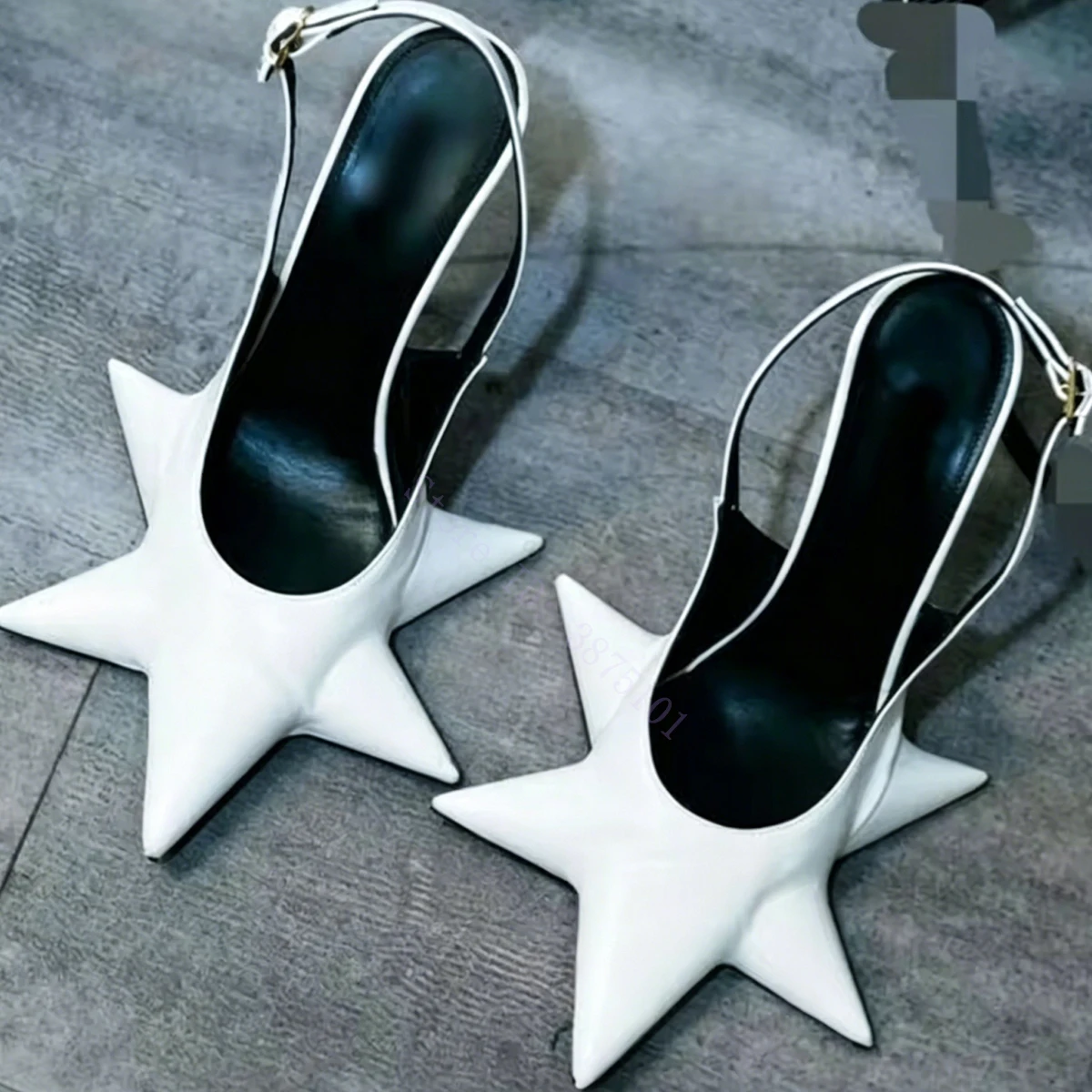 Novelty Star Pointed Slingback Stiletto Heels Fashion Evening Dress Heeled Pumps For Ladies