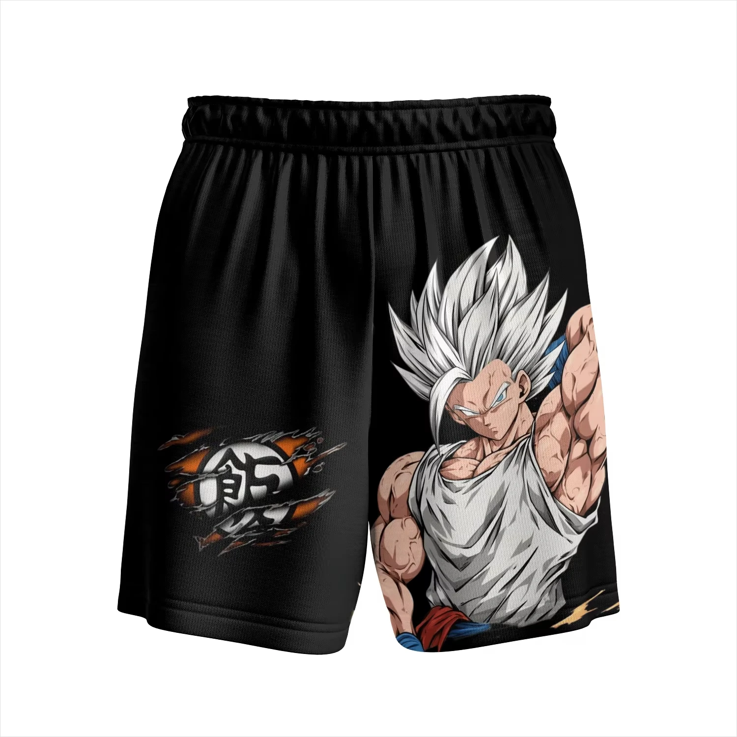2026 Zomer Dragon Ball Goku Zwart Gedrukte Shorts Heren Retro Klassiek Oversized Ademend Fitness Streetwear Unisex Volwassenen & Kinderen