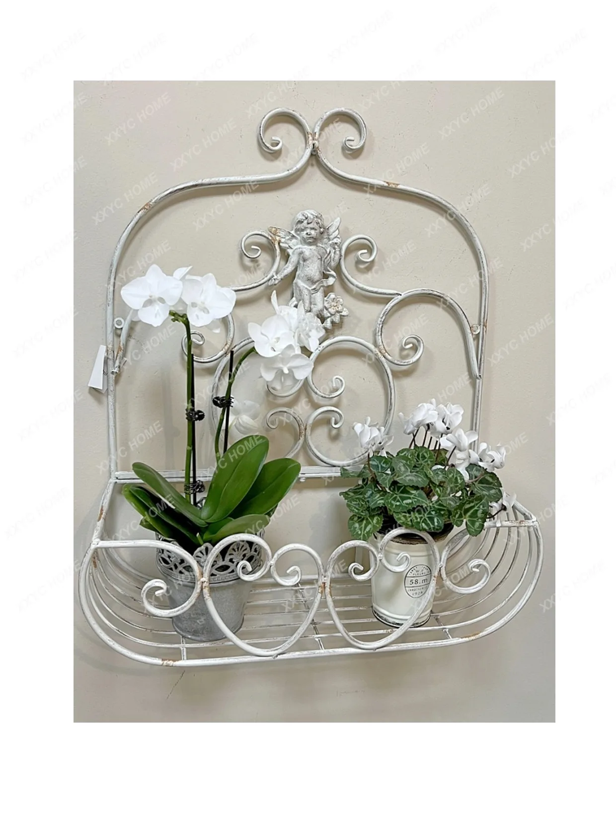 hanging flower stand outdoor garden wrought iron hanging basket wall flower pot balcony window sill guardrail flower pot rack